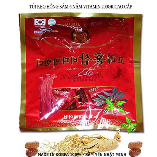 Date mới 2025 kẹo hồng sâm vitamin 6 năm tuổi korea 200gr