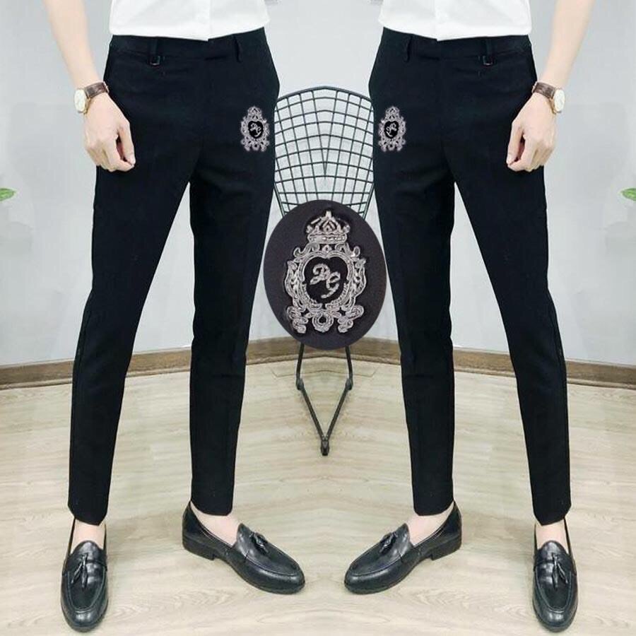 Quần tây âu nam thêu logo ĐÍNH ĐÁ