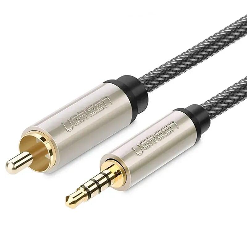 Ugreen 20731 1m màu xám cáp âm thanh bông sen coaxial sang 3.5mm dương cao cấp av132