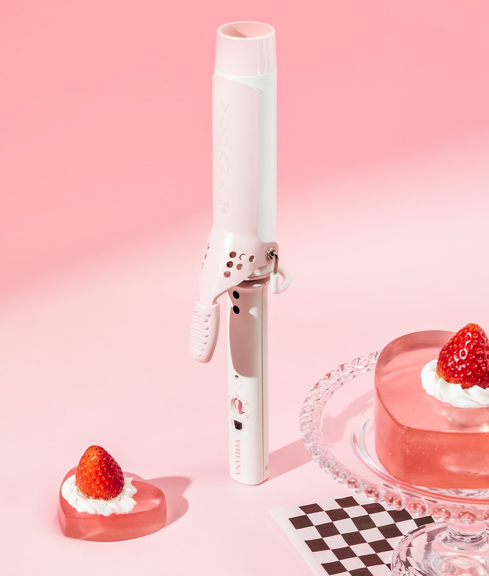 Máy uốn tóc VODANA Hàn Quốc Glam wave curling iron_ Strawberry Cream 36mm
