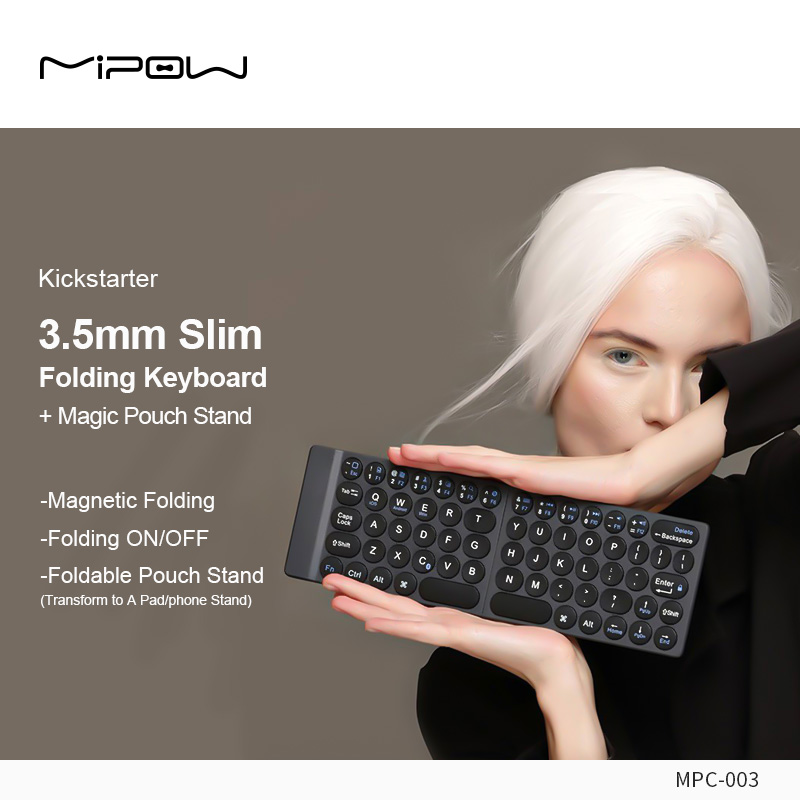 MIPOW Slim Folding Bluetooth Wireless Keyboard B033 Keyboard for iPad iPhone Tablet Android IOS Windows Apple Samsung Huawei