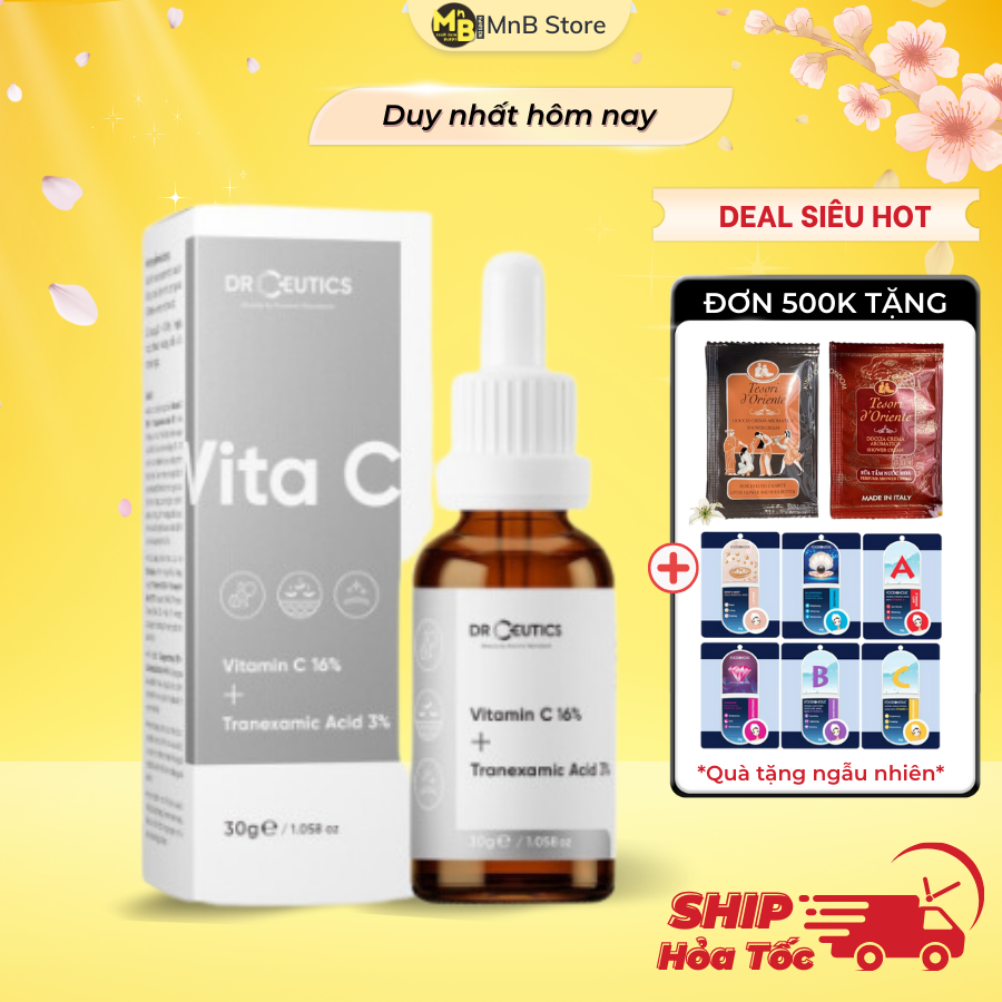 Serum DrCeutics Vitamin C 16% + Tranexamic Acid 3% sáng da, mờ thâm sạm 30ml