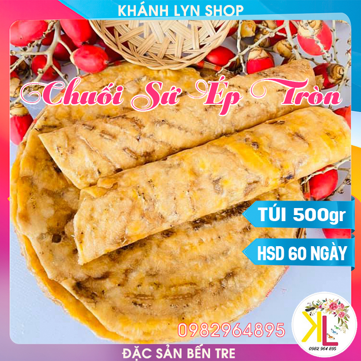 [HCM]Chuối Sứ Ép Tròn - Túi Hút Chân Không 500g - Đồ ăn vặt NGON BỔ RẺ TỐT cho sức khỏe