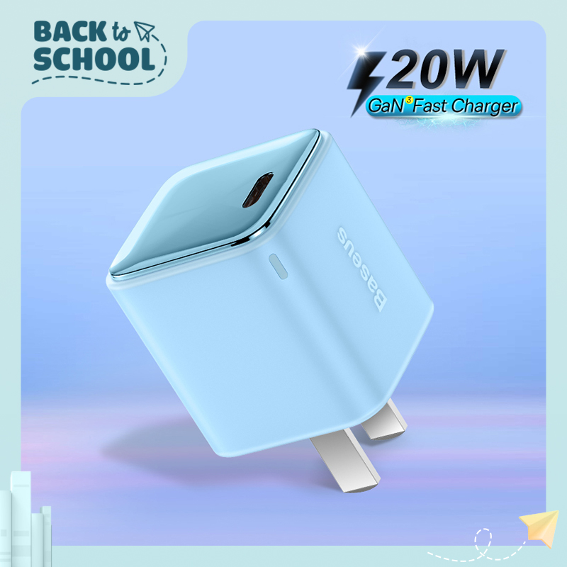 Cốc sạc nhanh baseus gan3 fast charger 1c 20w usb type c charger pd, quick charge 4.0 qc 3.0