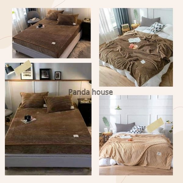 Bộ ga giường cao cấp nhung tăm, ga trải giường mịn đẹp đủ thu đông