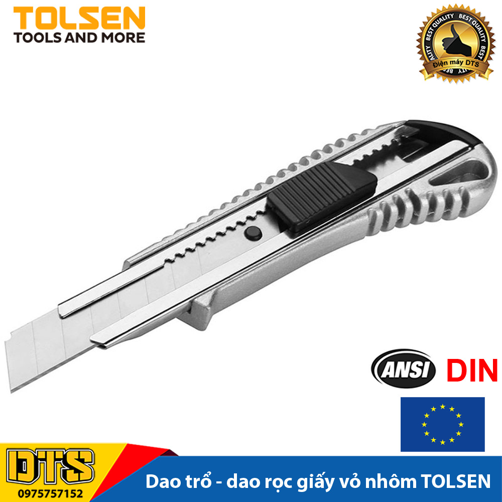 Dao trổ - Dao rọc giấy kỹ thuật TOLSEN siêu bén vỏ nhôm  - Tiêu chuẩn xuất khẩu Châu Âu