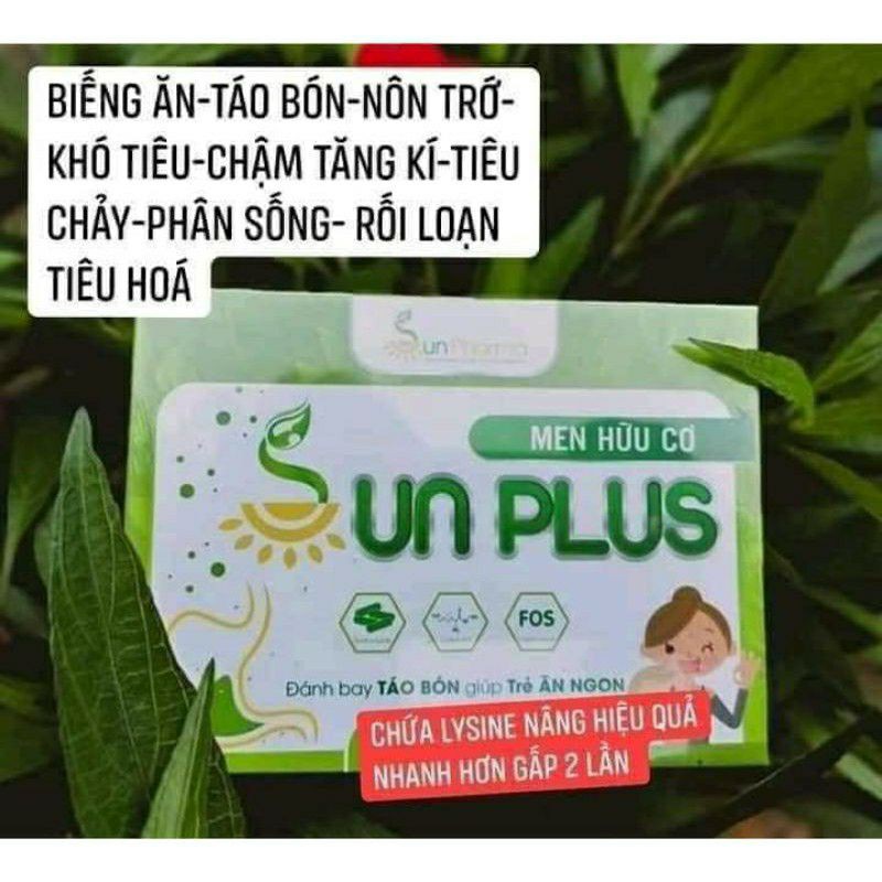 [HCM ] Men Hữu Cơ Sunplus -Giảm đầy hơi ợ chua rối loạn tiêu hóa biếng ăn táo bón tiêu chảy....