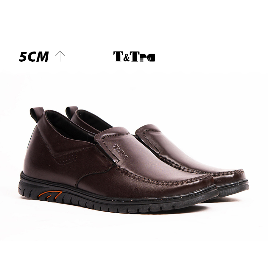 Giày tăng chiều cao nam t&tra s1064 nâu tối