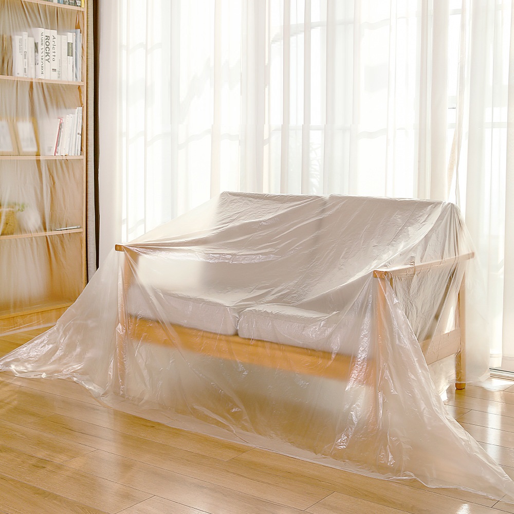 Fasola cuộn màng nylong, túi nhựa siêu to bọc, phủ đồ nội thất giường, tủ, bàn ghế, sofa chống bụi, chống nước trong suốt tiện lợi 20m