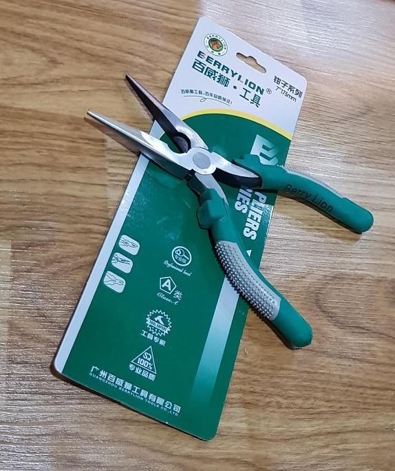 Kìm Mỏ Nhọn Cán Bọc Nhựa Hột Nổi Size 8"200mm