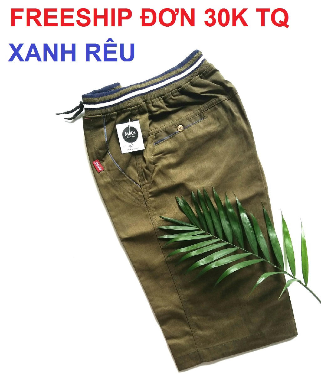 QUẦN SHORT KAKI NAM, LƯNG THUN CO GIÃN TỐT, VẢI KAKI, 100% COTTON DÀY DẶN, THẤM HÚT MỒ HÔI, THOÁNG MÁT 2 TÚI HÔNG + 2 TÚI SAU HÀNG VN