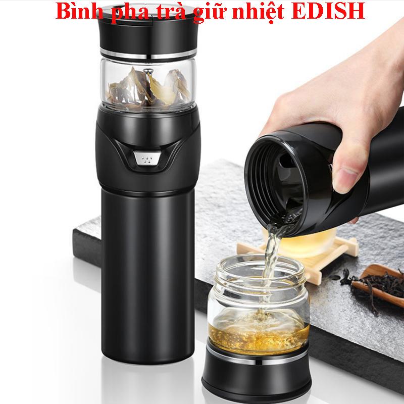 Dụng cụ pha trà, Bình pha trà có lưới lọc, Bình giữ nhiệt, Bình lọc trà, Ấm pha trà giữ nhiệt, Bình trà giữ nhiệt, Bình pha trà giữ nhiệt EDISH thiết kế sang trọng, Lõi lọc tiện dụng và an toàn. Bảo hành 1 đổi 1