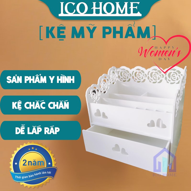 Kệ đựng mỹ phẩm có hình hoa hồng làm quà tặng vợ 8/3 ý nghĩa- ICO HOME