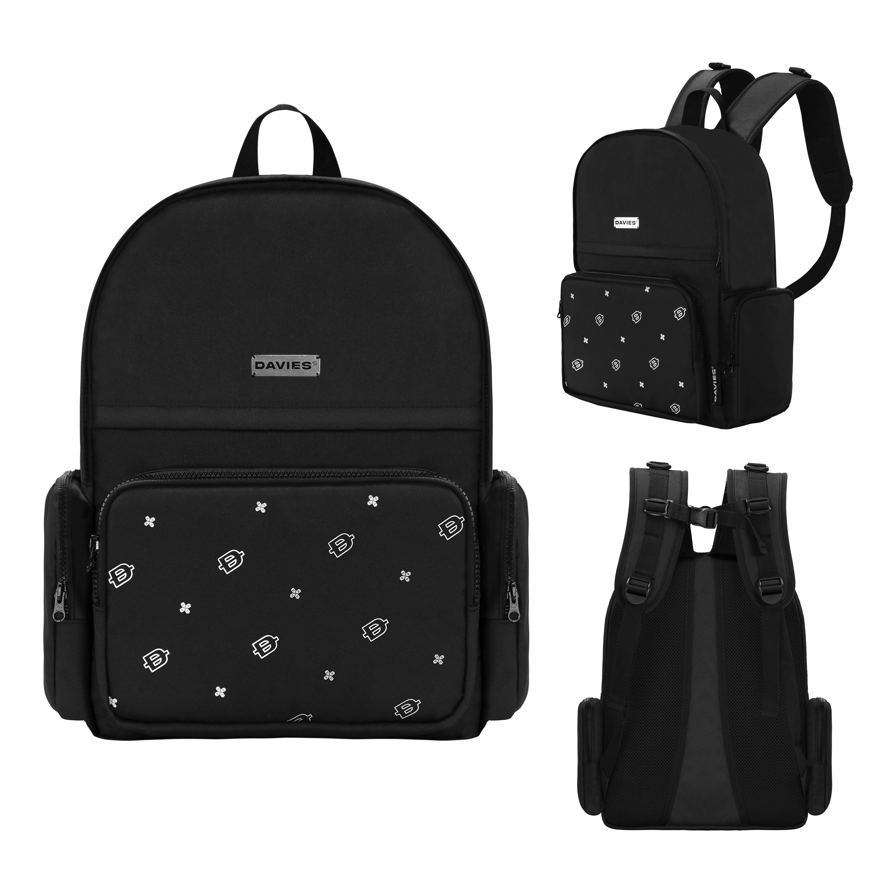 Balo đi học nam nữ màu đen Canvas local brand Davies Special Backpack D-P48