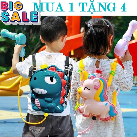 Đồ chơi ba lô súng nước cho bé hình con vật dễ thương ngộ nghĩnh