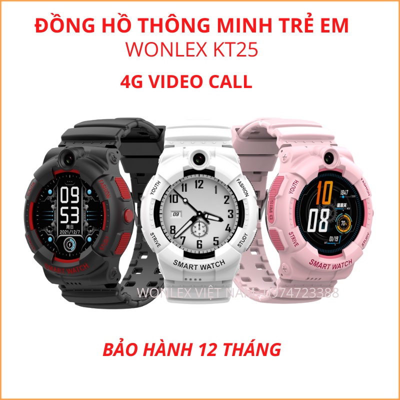 Đồng Hồ Định Vị Trẻ Em Chống Nước, Màn Hình Cảm Ứng Thông Minh Chính Hãng Wonlex KT25 KT26 Cao Cấp G