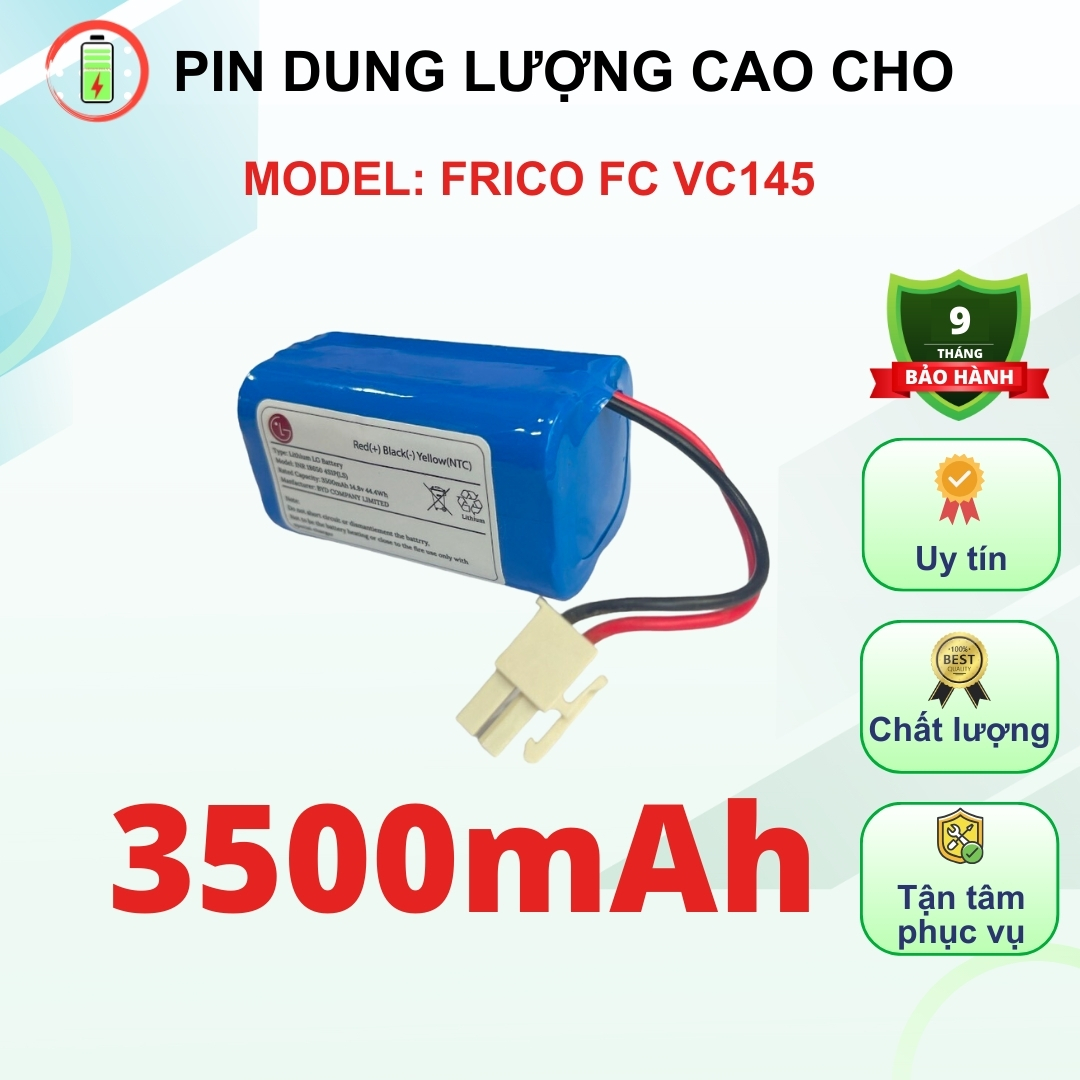 Pin robot hút bụi frico model: fc vc145