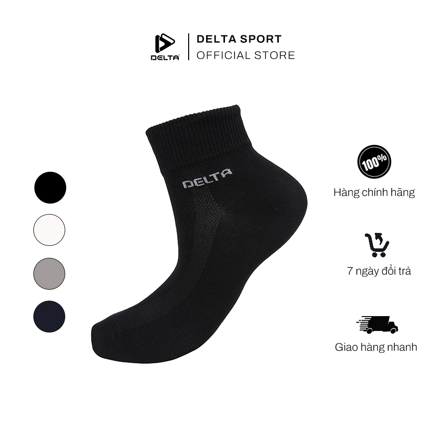 DELTA Vớ Thể Thao Cổ Trung Unisex Vải Bamboo Mềm Mát Khử Mùi Kháng Khuẩn Thấm Hút Tốt SO003U0
