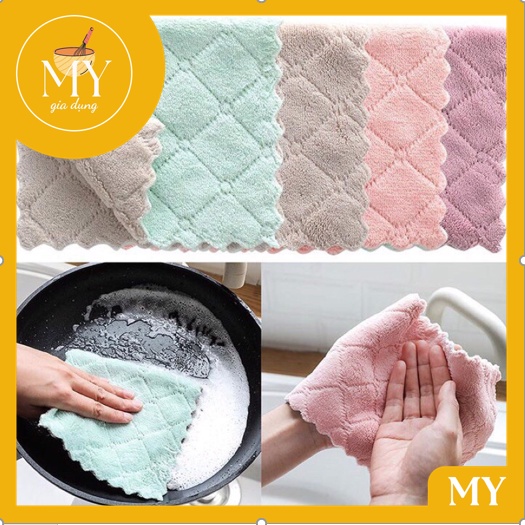 Khăn lau bếp 2 mặt đa năng siêu thấm ,siêu mềm kích thước lớn 25 * 25