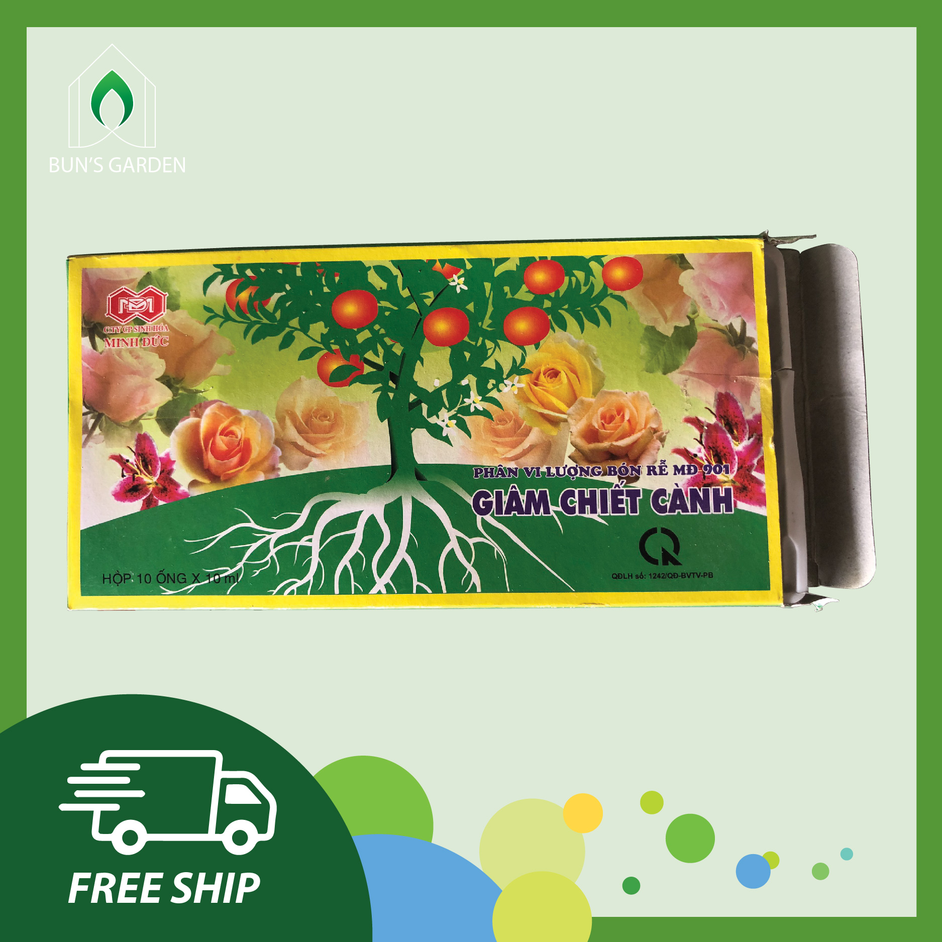 Hộp 10 Ống thuốc kích ra rễ giâm chiết cành - Phân bón vi lượng MĐ-901