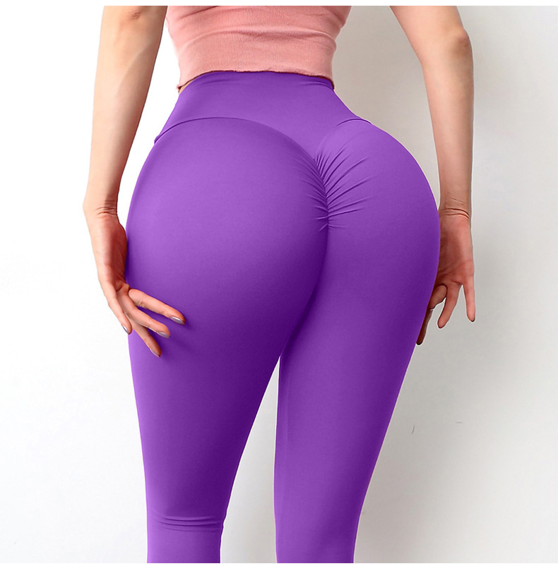 Quần dài tập Yoga, Gym 717 , Quần chun đào lưng V legging vải poly mịn thun lạnh lulu cao cấp - 9