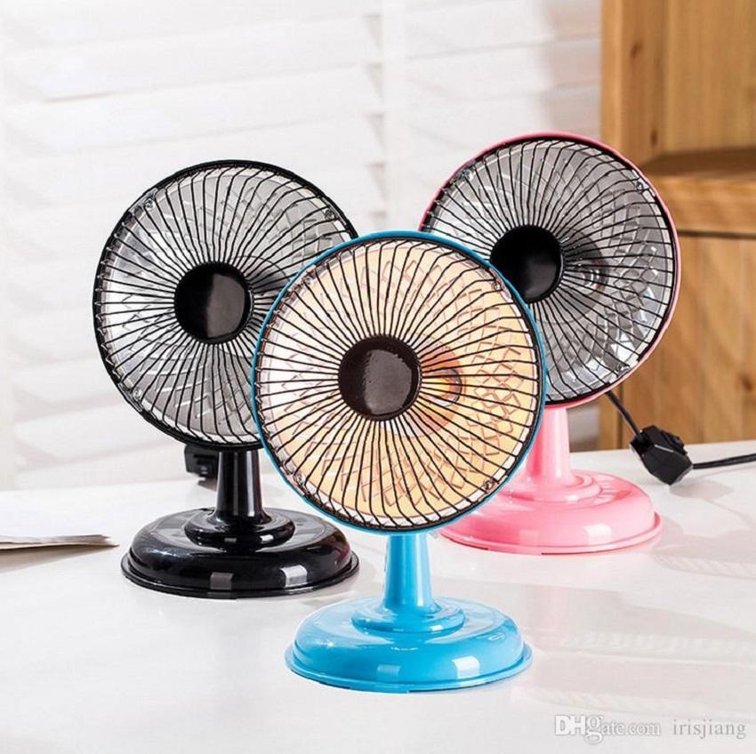 Quạt sưởi mini giá rẻ, Quạt sưởi halogen để bàn 9 inch có chân đế cao cấp (Màu ngẫu nhiên)