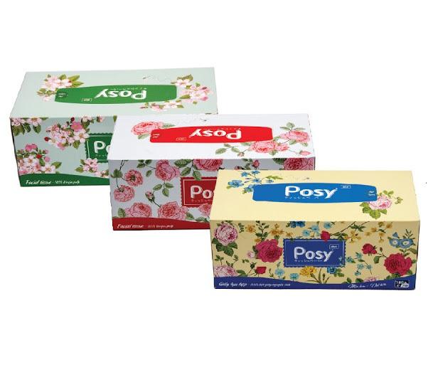 Khăn giấy lụa hộp hoa Posy 2 lớp 180 miếng/ gói ( chọn mẫu ngẫu nhiên)