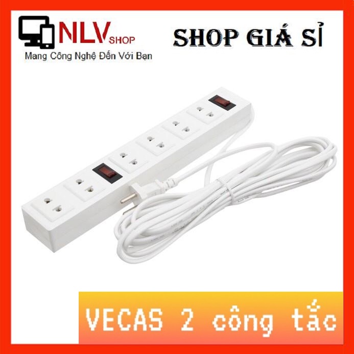Ổ điện 6 ổ cắm - 2 công tắc dây 3m