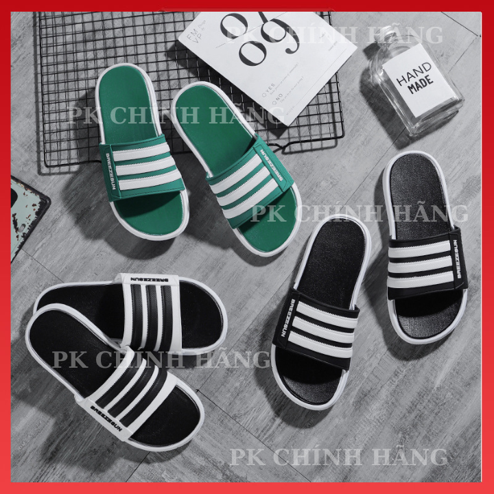 Dép quai ngang nam nữ đúc nhựa dẻo đi êm, dép đôi siêu bền đẹp êm chân họa tiết kẻ sọc superstar ,hàng quảng châu