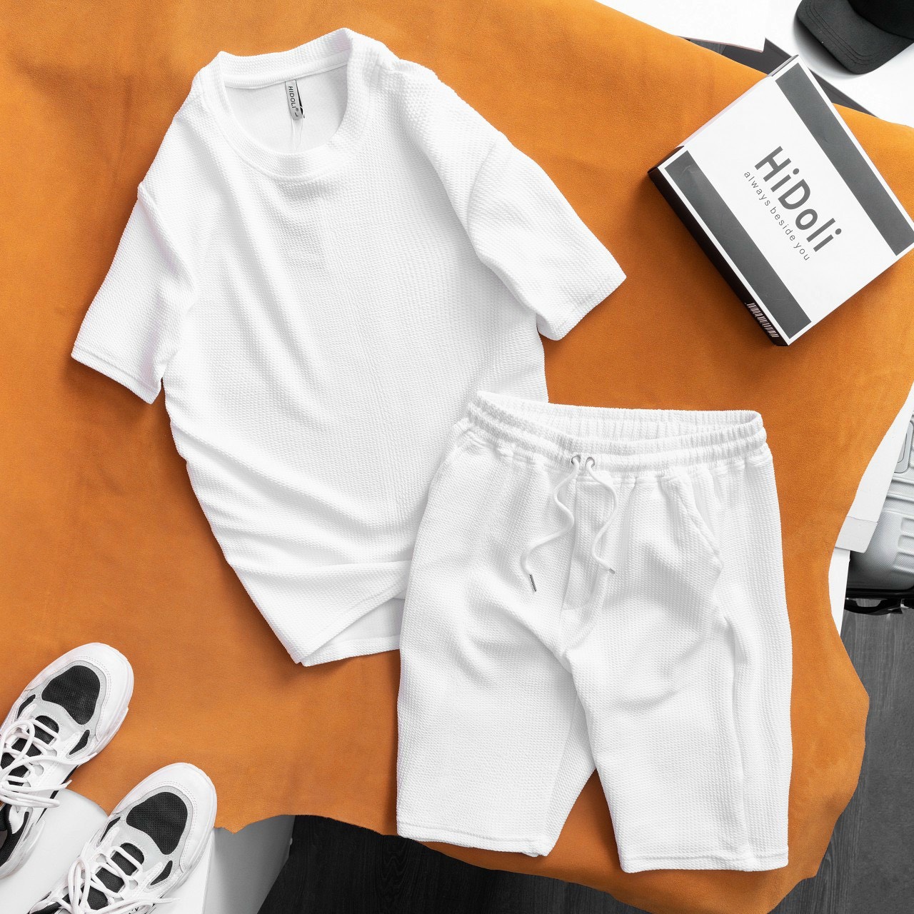 Set quần áo mùa hè HIDOLI, Đồ Bộ Nam, Bộ thể thao nam mùa hè phong cách vải cotton xốp cao cấp.