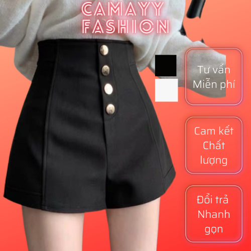 Quần shorts cạp cao 4cúc sang chảnh