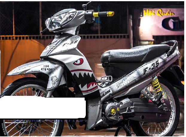 Tem trùm sirius rc cá mập xám - Độ dán team trùm decal xe máy sirius rc cá mập xám - Team trùm decal xe máy sirius rẻ đẹp và chất