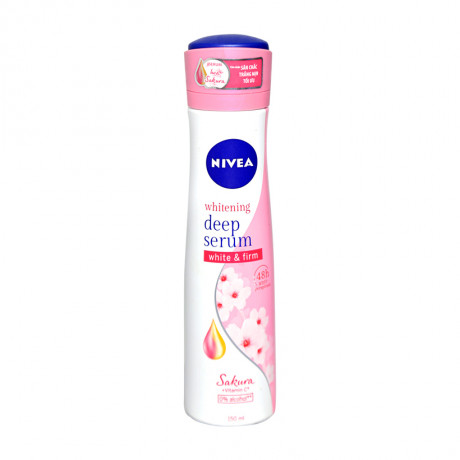 Xịt ngăn mùi Nivea serum trắng mịn hương hoa Sakura