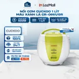 CR-0661 - Nồi Cơm Cuckoo 1 Lít CR-0661/GR Màu Xanh Lá - Hàng Chính Hãng, Mới 100%