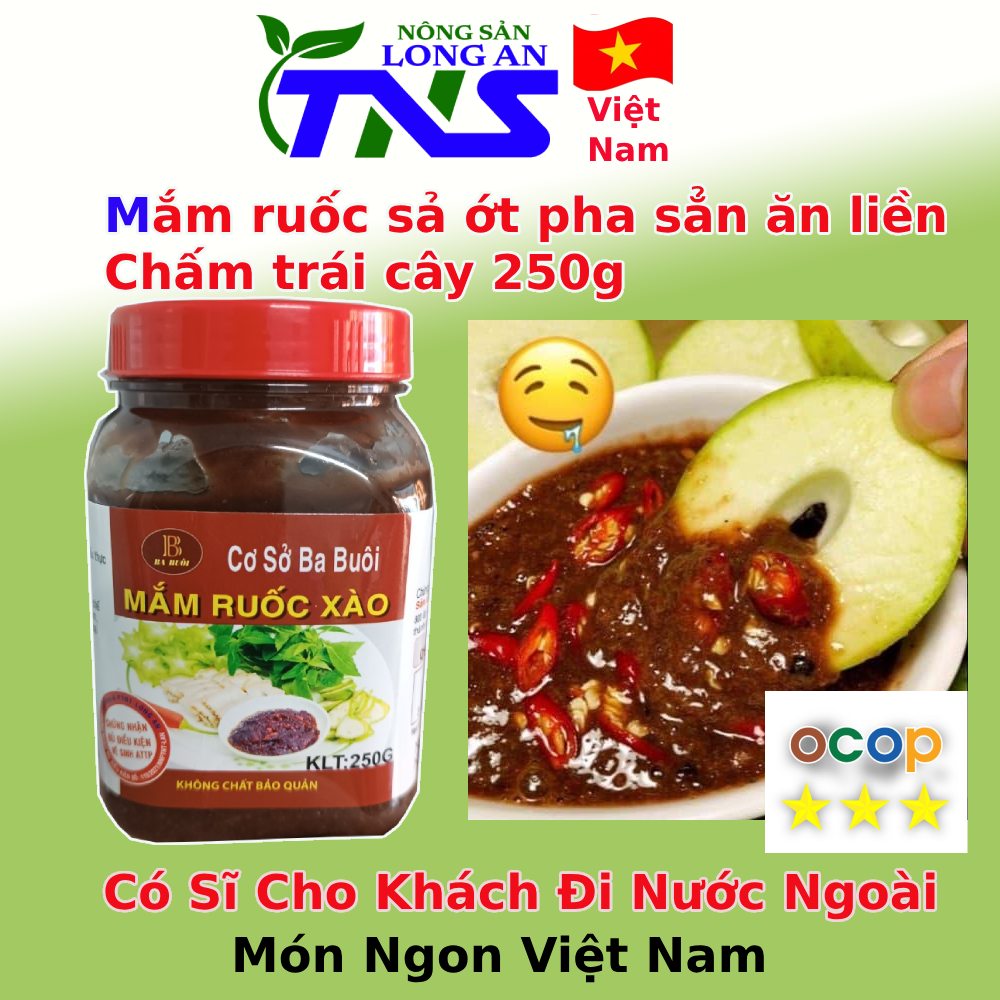 Mắm ruốc sả ớt ăn liền Ba Buôi, chấm các loại trái cây cóc xoài