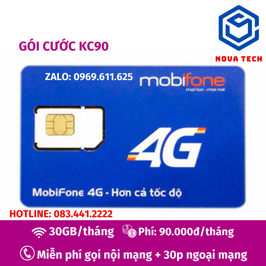 SIM 4G Mobi đăng kí các gói mới NA70 , NA90 , NA120 , KC90 , KC120 , KC150 Thay thế gói C90N , ED60 