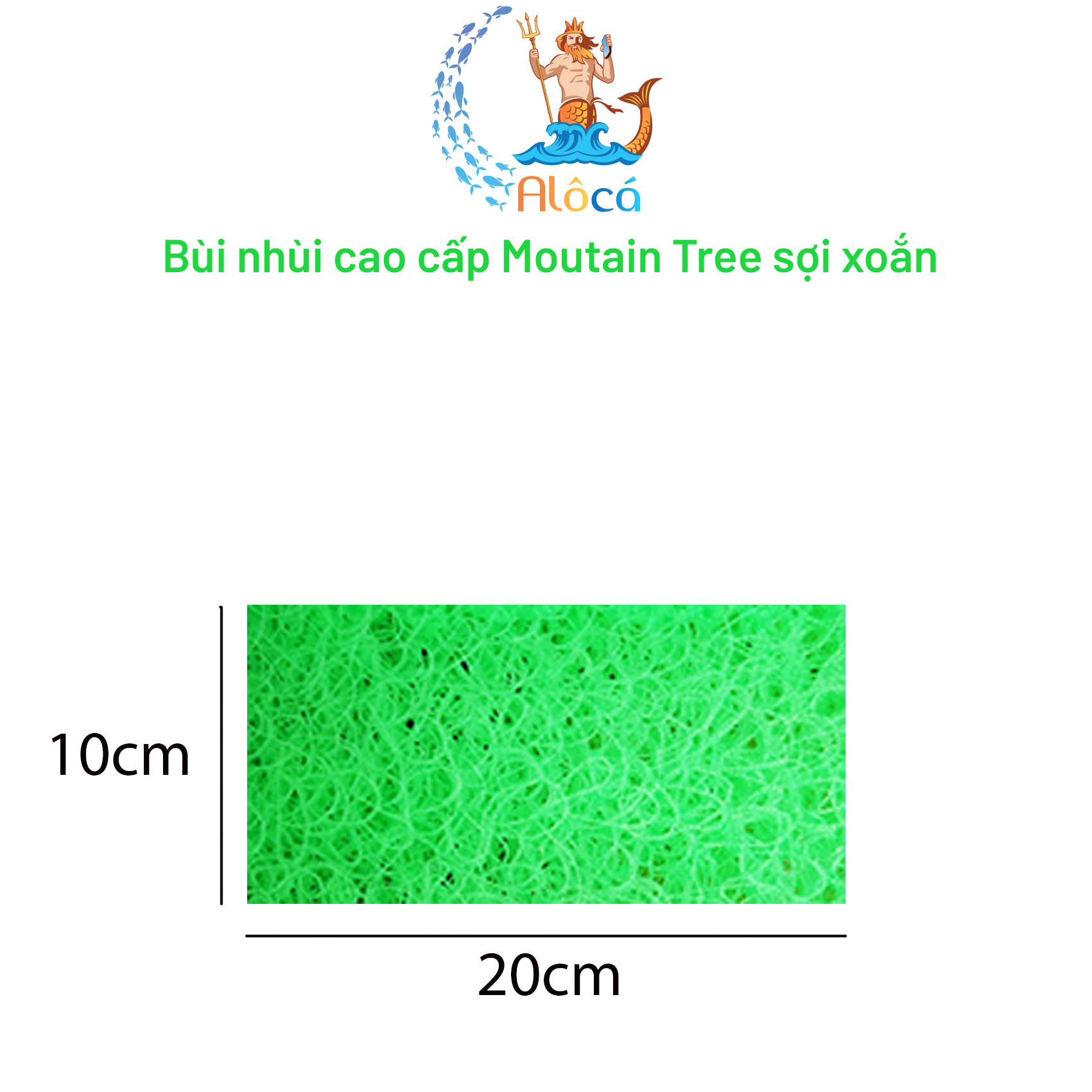 Bùi nhùi Mountain Tree không keo cỡ 20x10cm đến 25x25cm làm sạch nước bể
