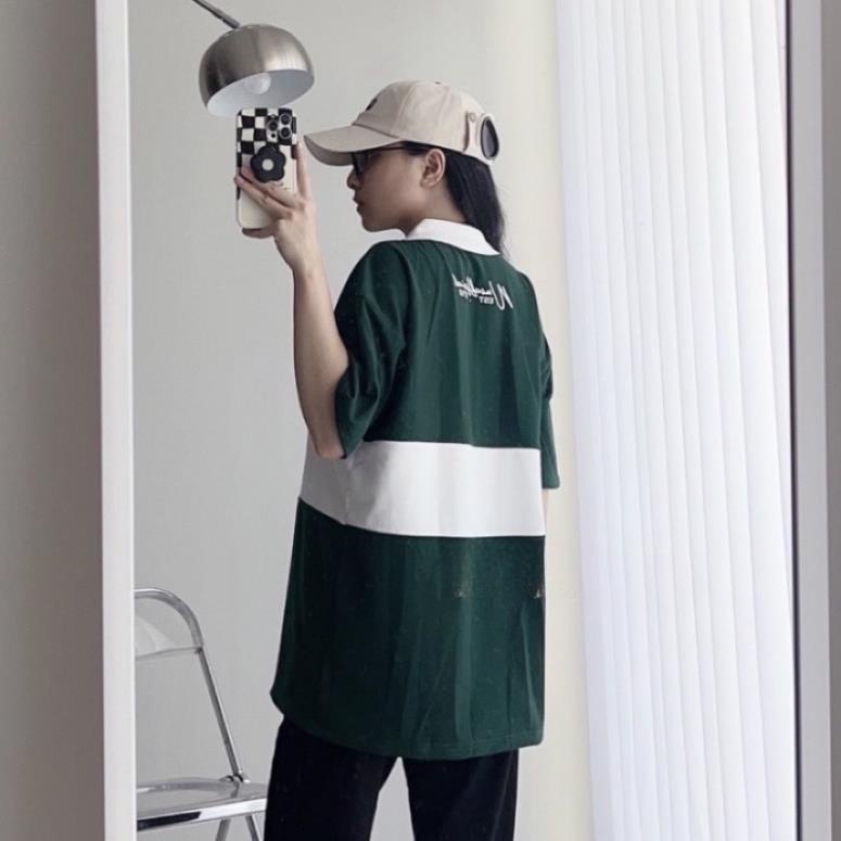 Áo thun polo unisex wzs phối màu chất cotton su
