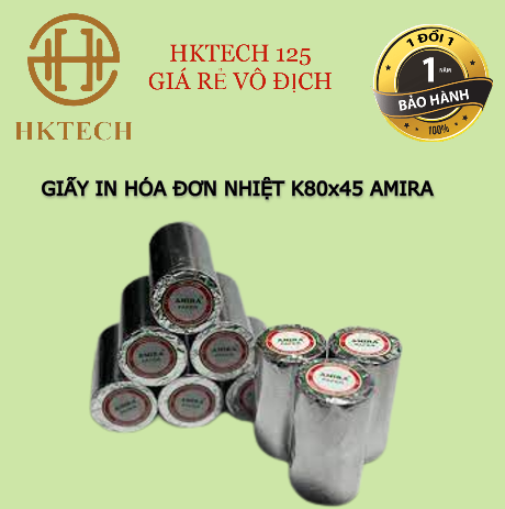 Giấy in hoá đơn nhiệt k80x45 amira, giấy in bill k80x45 giá rẻ
