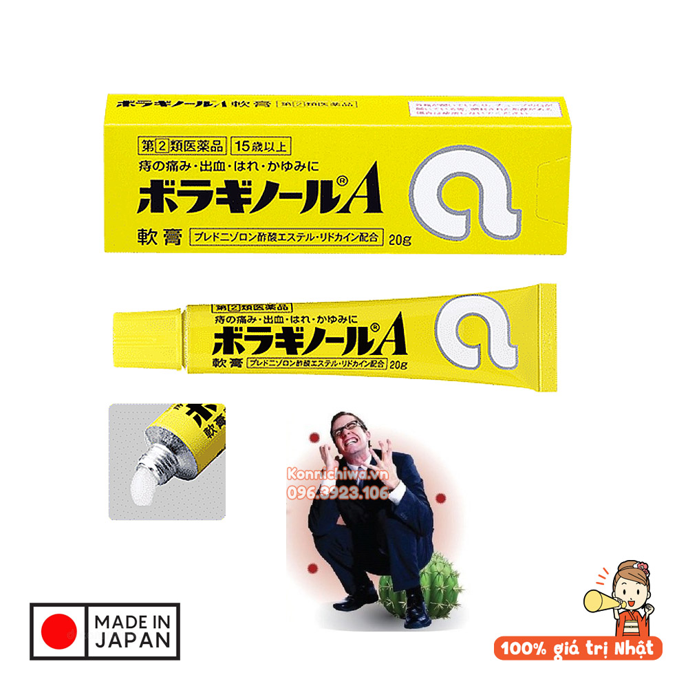Kem bôi trĩ chữ a boragnol a ointment tuýp 20g hàng nội địa nhật bản - 4987123134781