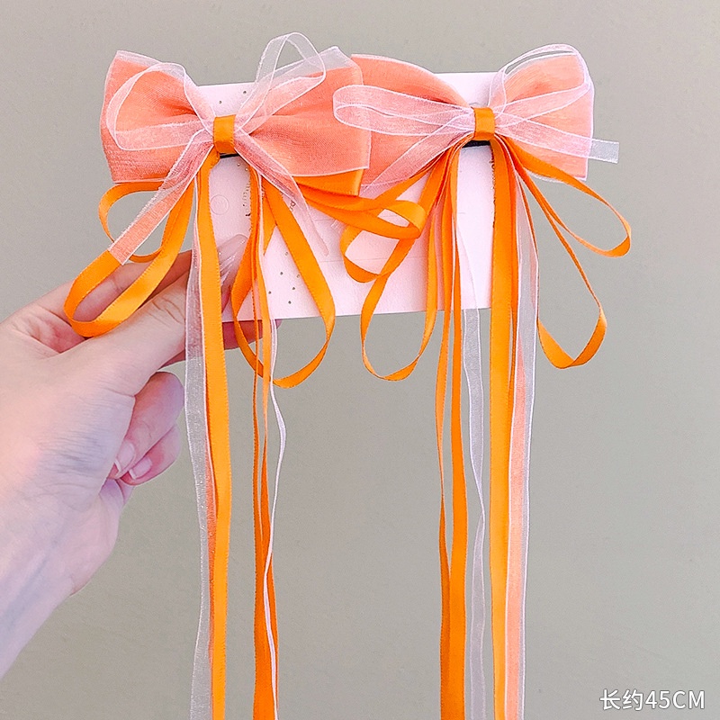 Set 2 Kẹp Tóc Nơ Tua Rua Cho Bé Gái