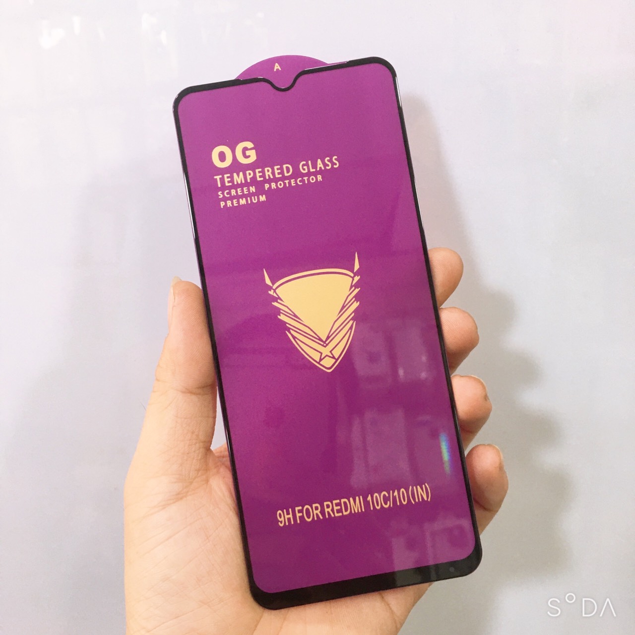 Cường lực Xiaomi Redmi 10C /Poco C40 full màn hình hiệu OG tím, viền mỏng, hàng chuẩn