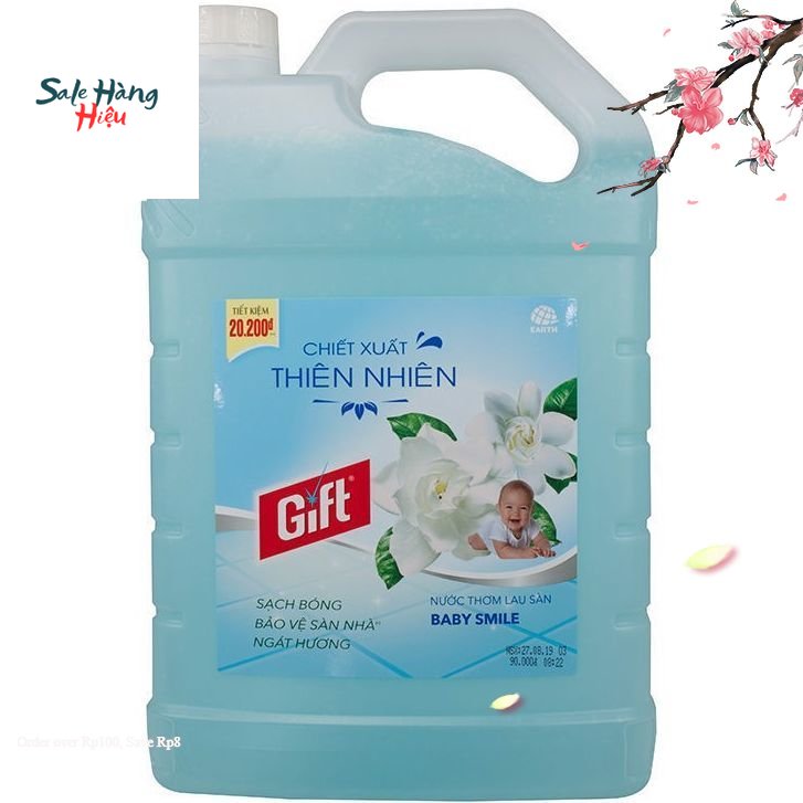 Nước Lau Sàn Gift  3.8 kg Hương Baby SMILE sạch nhà thơm lâu