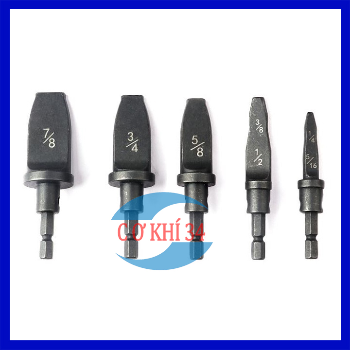 Bộ 5 Loe Ống Đồng, Bộ Lã Ống Đồng Bằng Khoan Chuôi Lục Giác