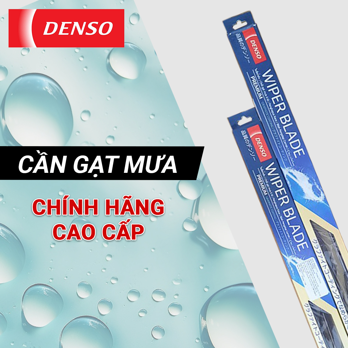 01 Cần gạt mưa, gạt nước Xương Sắt DENSO cho xe ô tô siêu sạch, siêu bền, full size cho các loại xe ô tô