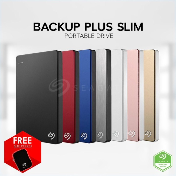 HCM Ổ cứng di động Seagate Backup  Slim 320GB 500GB 1TB BH 24 Tháng Tặng túi chống sốc đầu chuyển OTG dùng kết nối với SmartPhone