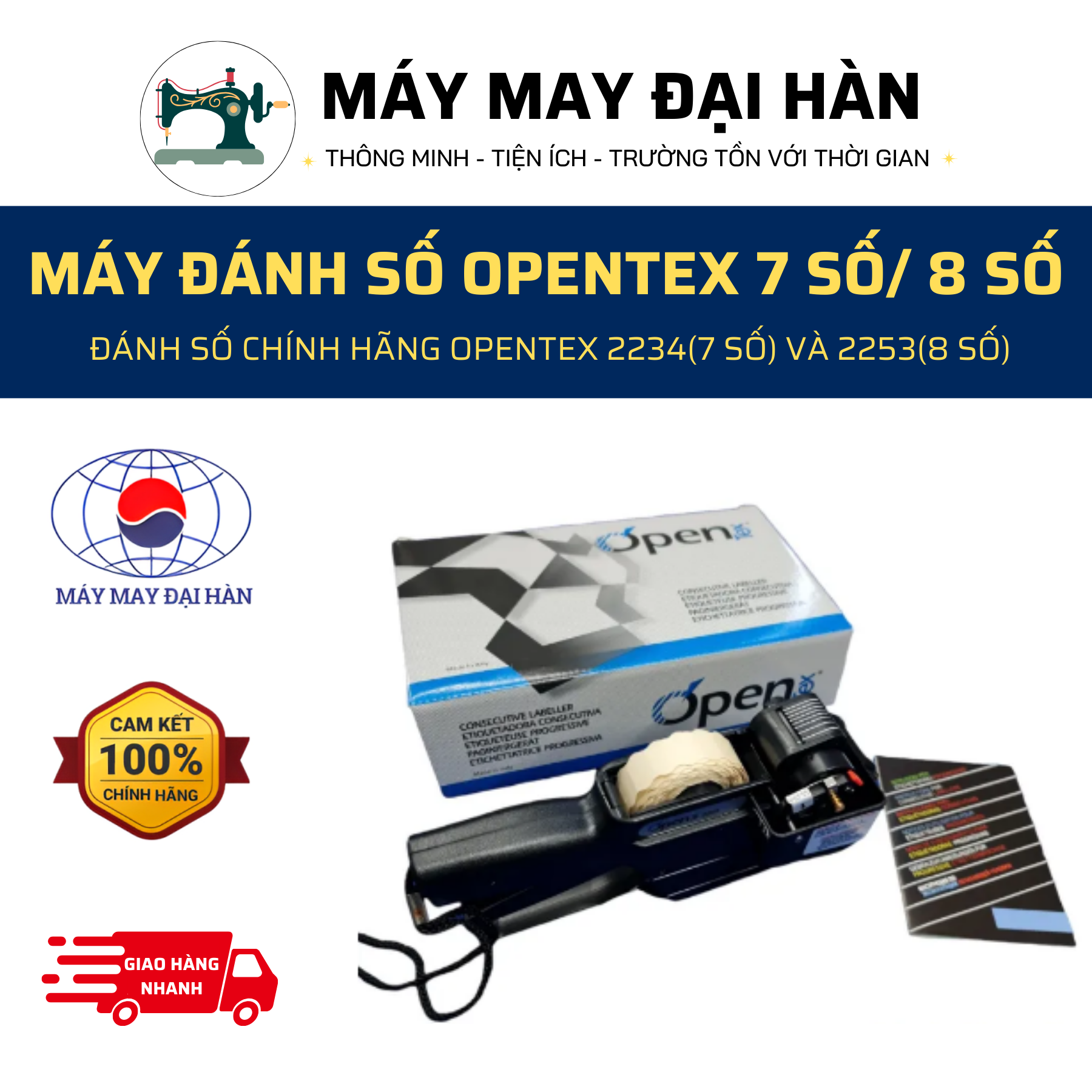 Máy đánh số opentex 7 số/ 8 số -máy đánh số chính hãng thương hiệu opentex 2234 và 2253