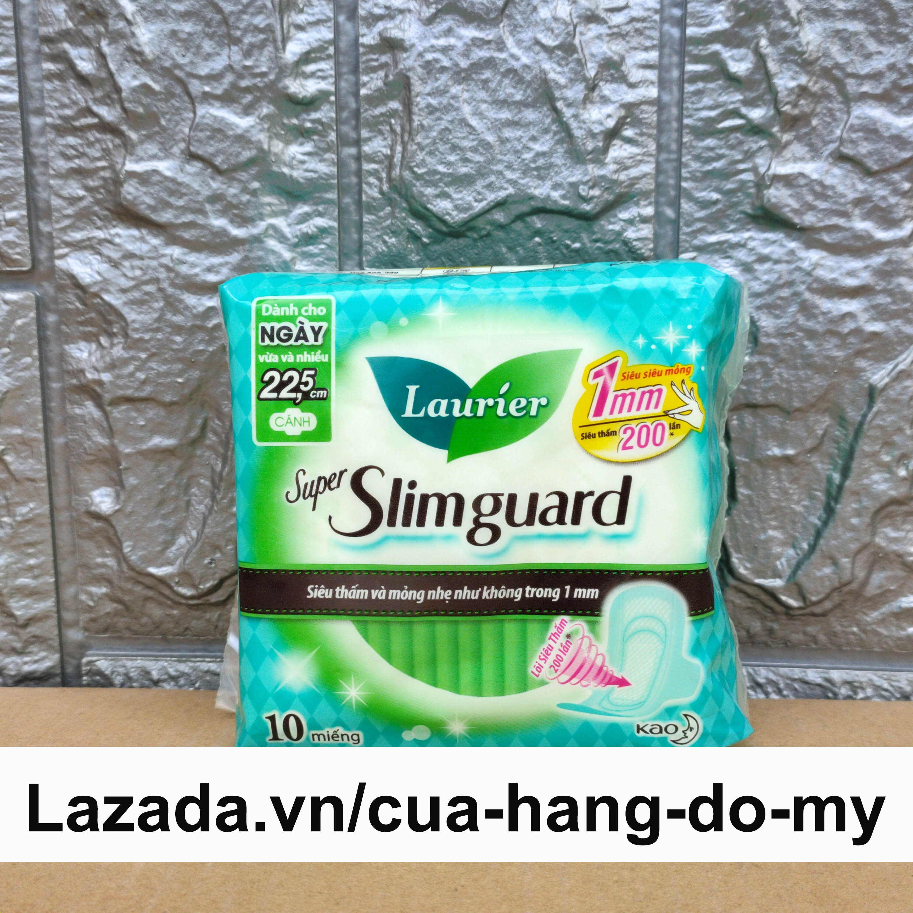 Băng Vệ Sinh LAURIER Siêu mỏng BẢO VỆ 1MM Super Slimguard Cơ bản không mùi 22,5cm có cánh gói 10 miếng dành cho ngày vừa và nhiều - Siêu thấm và mỏng nhẹ như không - Cửa Hàng Đồ Mỹ