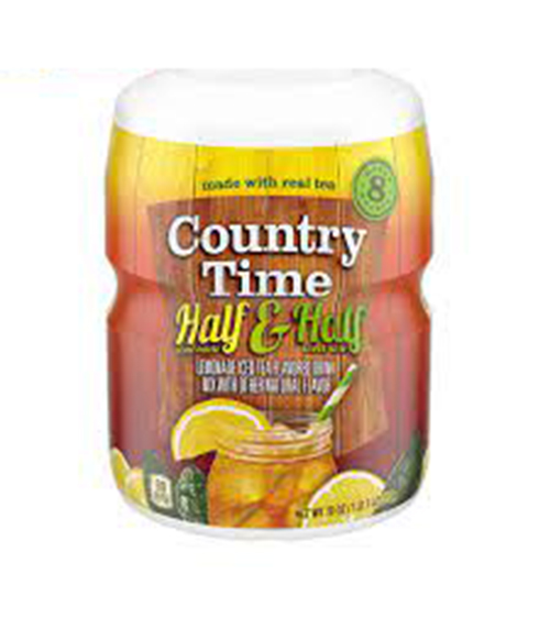 Bột pha nước chanh Half & Half Lemon và Iced Tea của Countrytime hộp 538gr của Mỹ