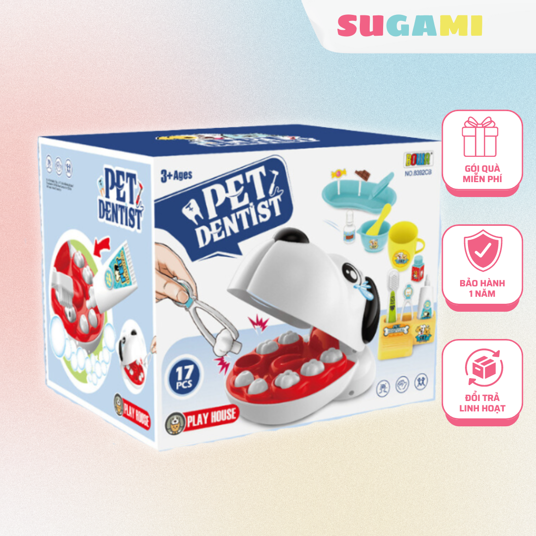 Bác sĩ nha khoa Thú cưng Pet Dentist đồ chơi giáo dục nhập vai bác sĩ 2 mẫu thỏ chó